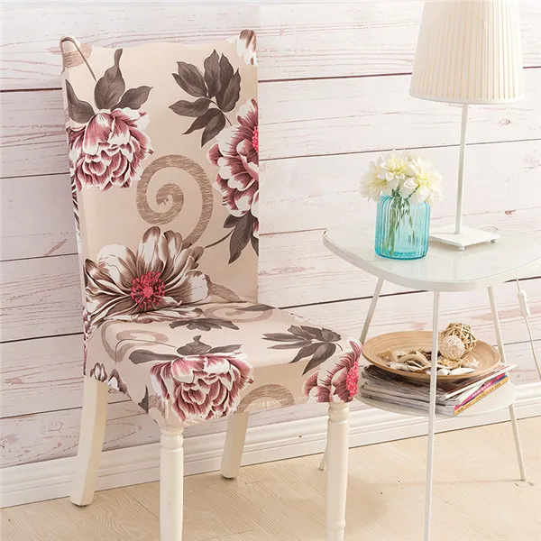 Hyha Floral Letter Dining Chair Cover Spandex Elastic Anti-dirty Slipcovers Protector Stretch Removable Hotel Kitchen Seat Case - Цвет: 20