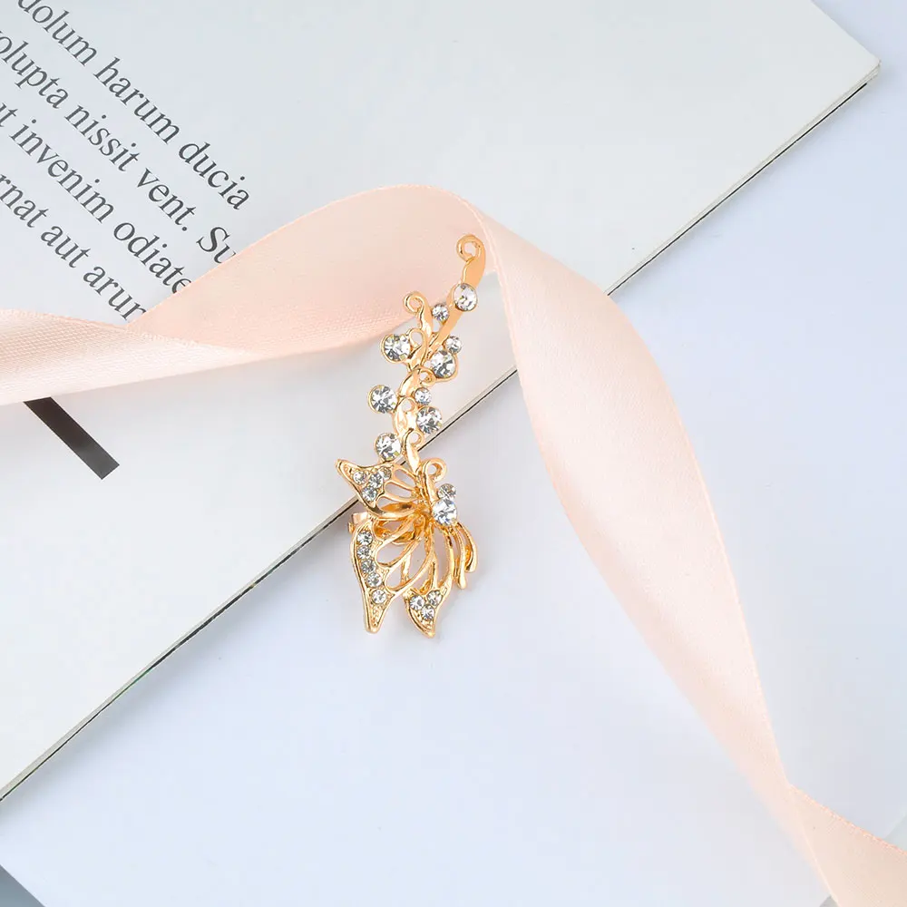 

F&U Fashion Jewelry Butterfly With Shining Rhinestiones Deco. Stud Earrings Beautiful For Women