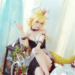 Прямая доставка Супер Марио Bowsette куппа Купа Hime принцесса косплэй парик волос хвост 52 см с 7 шт