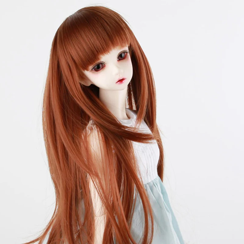 Cateleya BJD SD поддельные аккуратные длинные волосы челка 1/3 1/4 1/6 Высокая температура волокна куклы аксессуары есть товары теперь куклы волосы - Цвет: hongzongse
