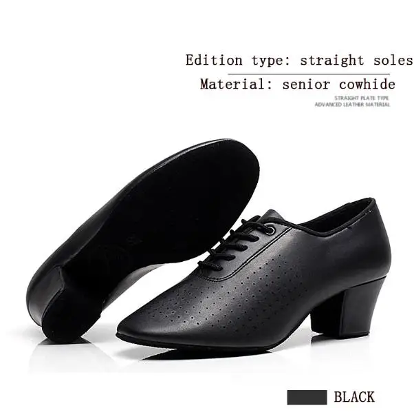Straight soles Black Сезон весна ; Обувь для бальных танцев; женская обувь для латиноамериканских танцев; женская спортивная обувь на шнуровке в стиле джаз; профессиональная обувь из натуральной кожи - Цвет: Straight soles Black