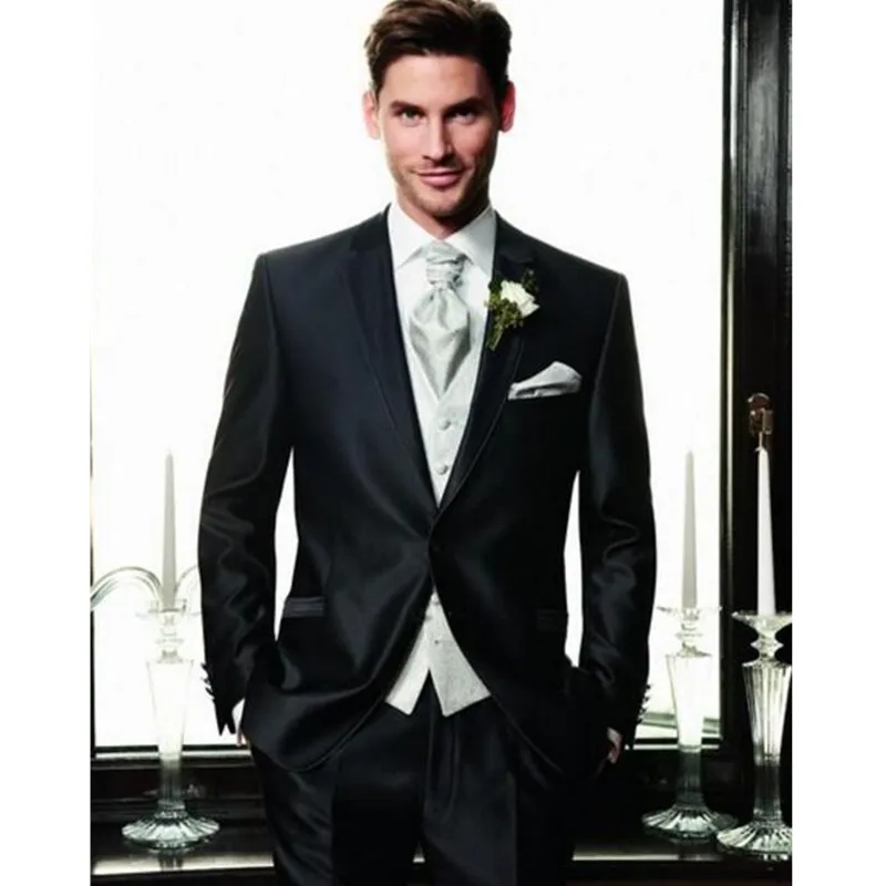 Custom Made Men Suits Fashion Wedding Suits Black Groom
