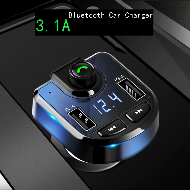 

Thbelieve 2 USB Luxury Car Chargers 3.1A Quick Car-Charger Bluetooth Calling Call Auto-Charging LED Ammeters Show Auto Charge