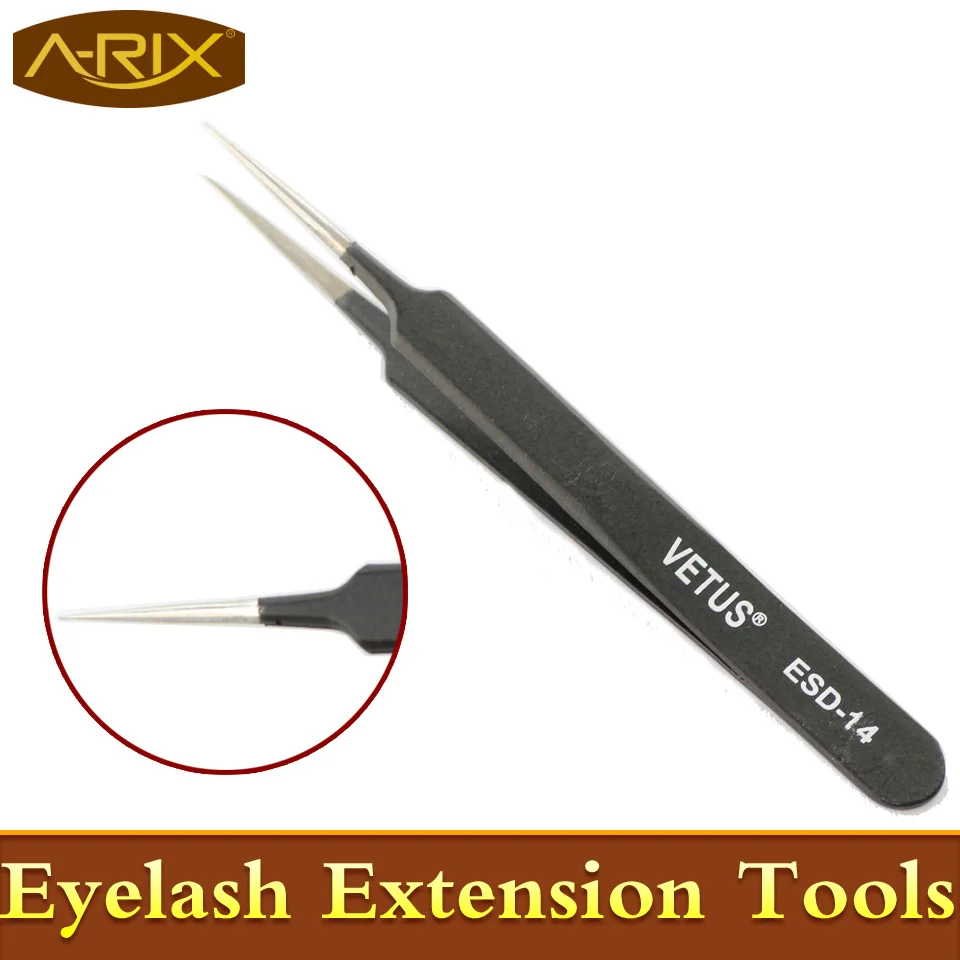 1 шт./лот нержавеющей eyelashtweezer Vetus Пинцет ESD Антистатические Пинцет ESD14 прямо и локон хорошее качество