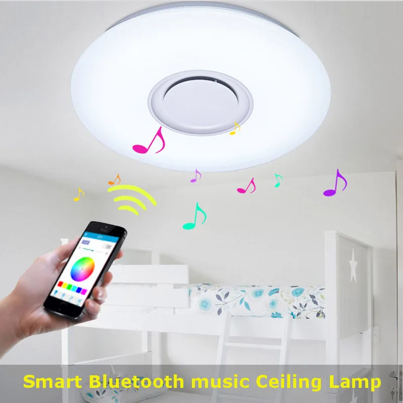 

Smuxi APP Remote Ceiling Light with bluetooth Speaker Smart LED Lamp Music Light Modern Ceiling Lights for Kids Room Spot Led