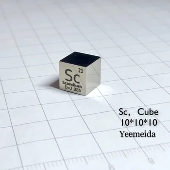

MIRROR POLISHED Scandium (Sc) Metal 10mm Density Cube 99.9% Pure for Element Collection