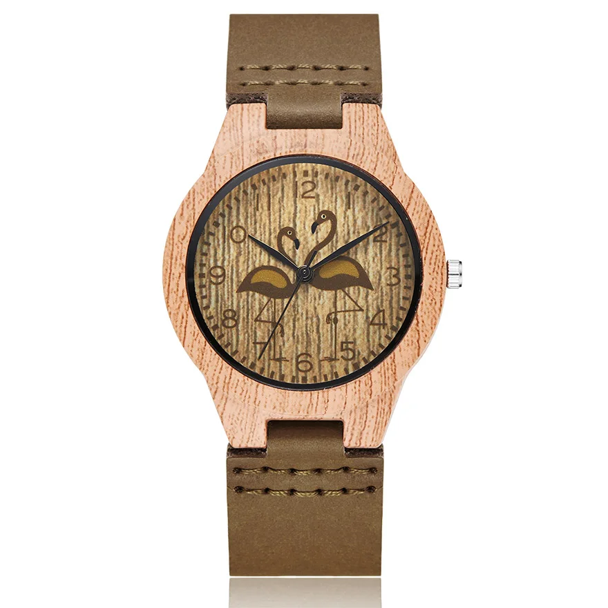 Reloj de madera de imitación de ciervo para hombre y mujer, cronógrafo de pulsera de cuarzo, de acrílico, pareja - Imagen 3