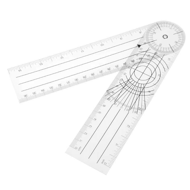 

Userful Multi-Ruler 360 Degree Goniometer Angle Medical Spinal Ruler CM/INCH #0616