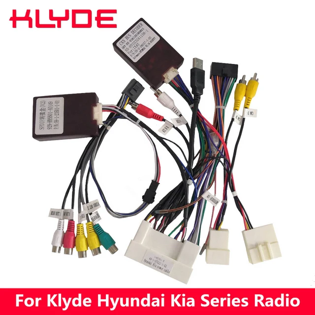 Special Offers Klyde Power Harness with Canbus Decoder Box For KIA Hyundai Car Radio Support Original Amplifier & Rear Camera & Steering Wheel