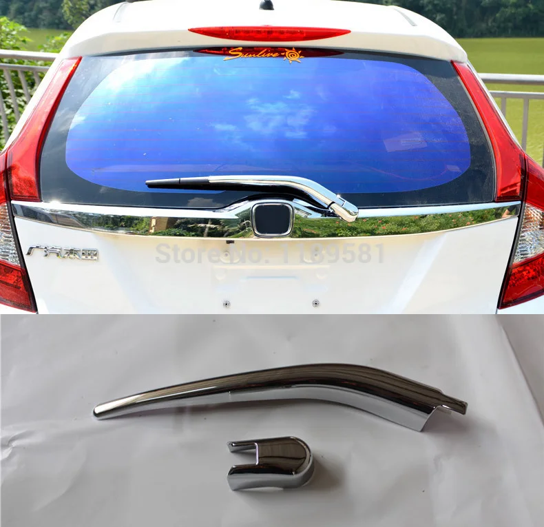 

For Honda Fit Jazz 2014 2015 2016 ABS Chrome Rear Window Wiper Nozzle Cover Trim Car Accessories Stickers W4