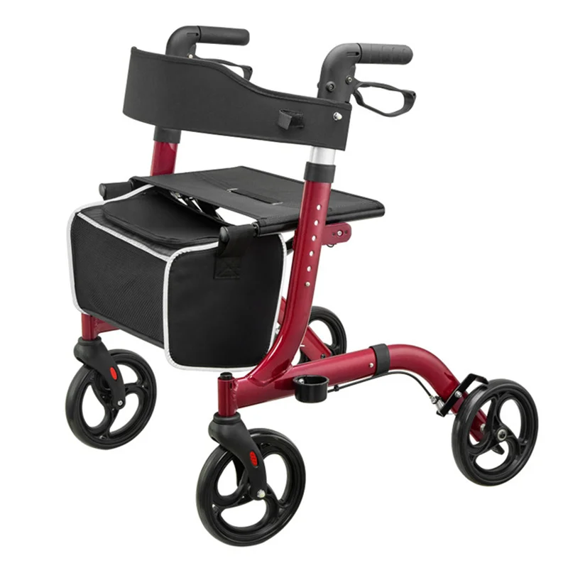 JayCreer Rollator Walker легкая алюминиевая петля тормоза складные ходунки для взрослых Регулируемая высота сиденья ноги и руки