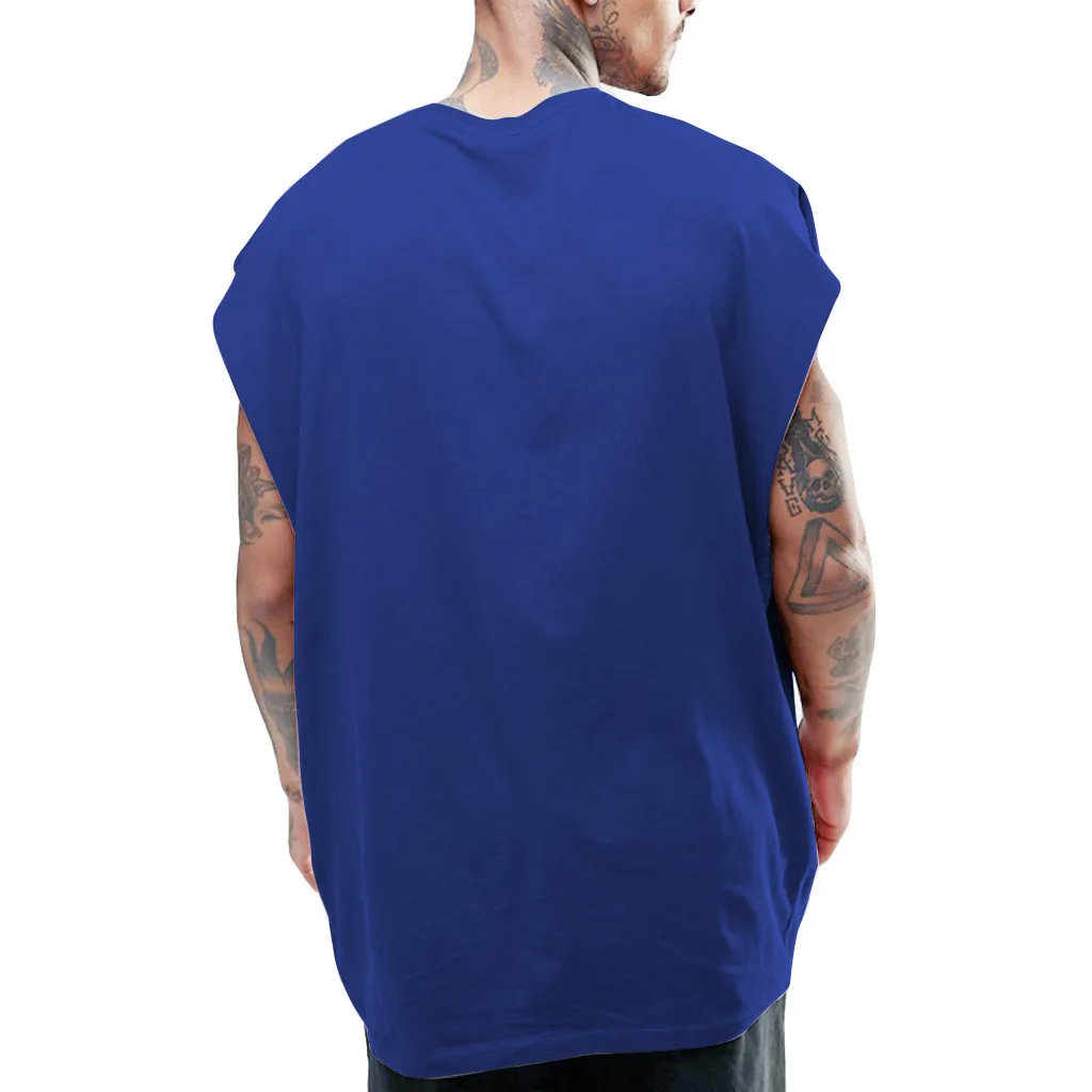 Hot Selling New Men's Summer Casual Fashion Hip Hop Style Pure Color Sports Sleeveless Vest Tops