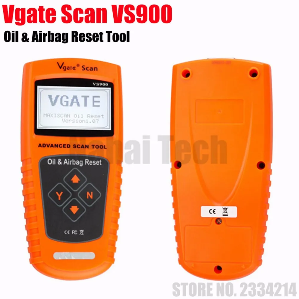 Оригинальный VGATE SCAN VS900 без пластиковой коробки поддержка сброса масляной