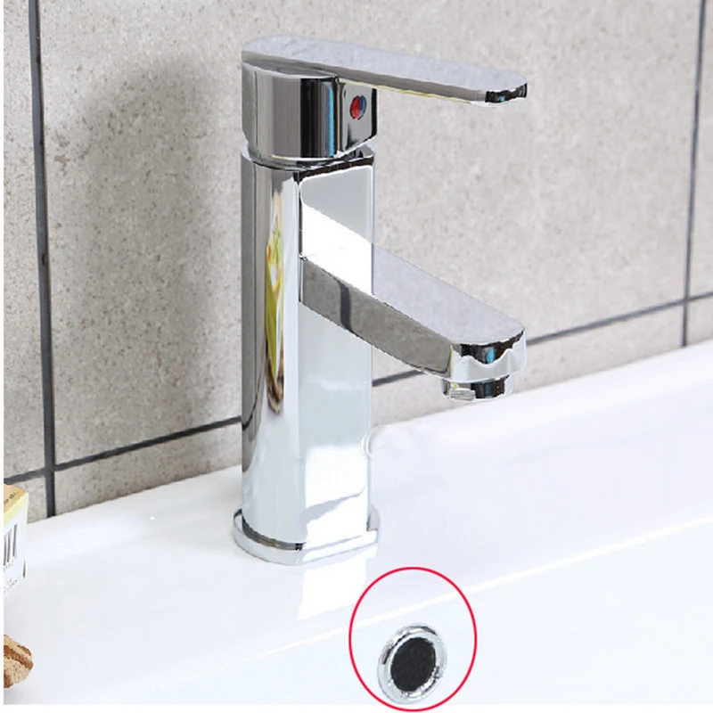 

3pcs Silver Round Ceramic Basin Overflow Hole Decorative Cover Bathroom Accessories