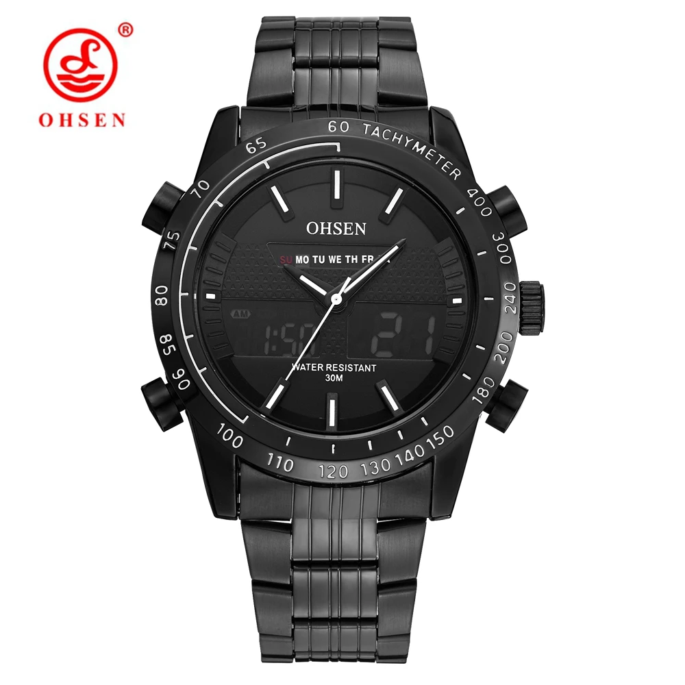 

2017 OHSEN Sports Wristwatch Military Watch Men Waterproof LED Back Light Multifunctional Analog Digital Fashion Quartz Relogio