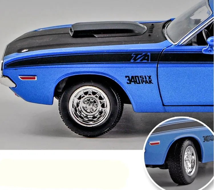 Dodge Challenger 1970 мышцы Ретро Спорт, 1:24 передовая игрушечная машинка из сплава, Коллекционная модель