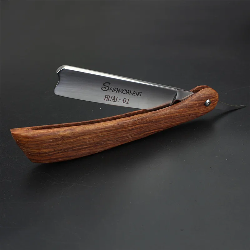 

Straight Razor Retro Shaving Razor Stainless Steel Wood Handle Barber Razor Men folding knife