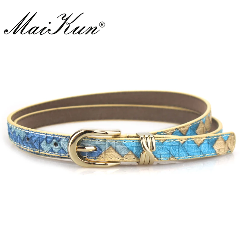 

Maikun Thin Belts for Women High Quality PU Leather Ladies Belt Pin Buckle Belt