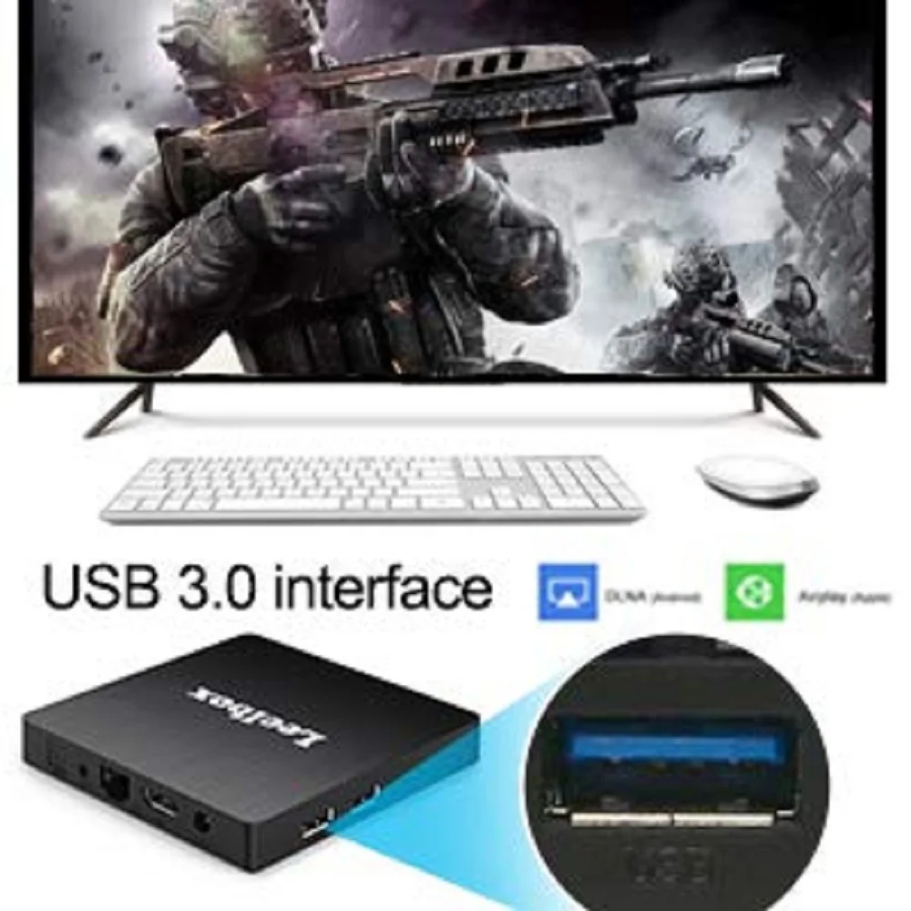 Android 8,1 ТВ Box Smart ТВ коробка 4 Гб Оперативная память и 32 Гб Встроенная память, 4 ядра 64bit Android tv Box Wi-Fi integrato/BT 4,1/коробка ТВ UHD 4 K ТВ/USB3.0