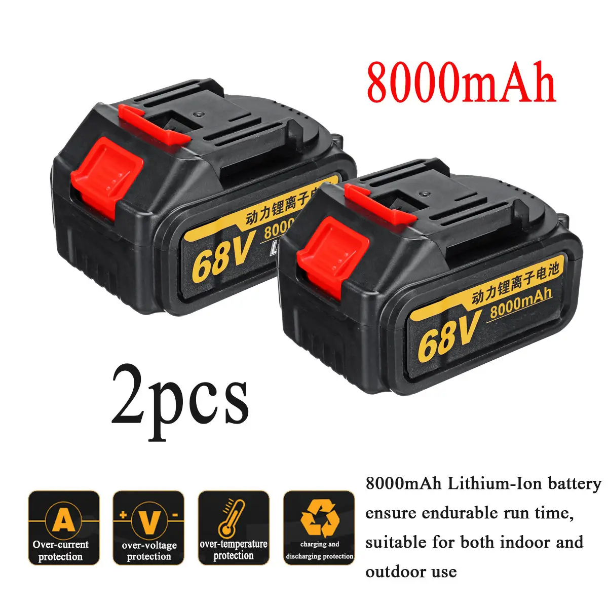 68V 8000mAh электрический бесщеточный Аккумуляторный гайковерт 2 батареи 1 зарядное устройство 110 V-220 V 460N. m высокий крутящий момент Электрический гайковерт инструменты