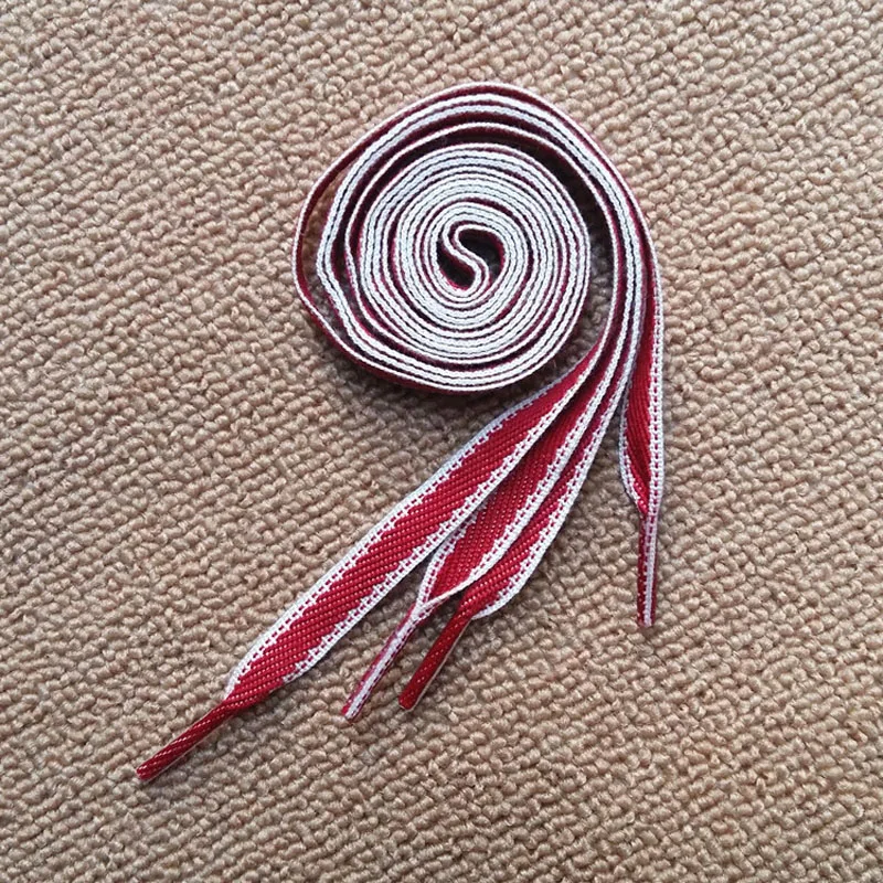 1 Pair Red White Blue Polyester Stripe Lace Canvas Shoes Color Decorating Pattern Colorful Shoelaces Flat Laces Shoelaces Laces