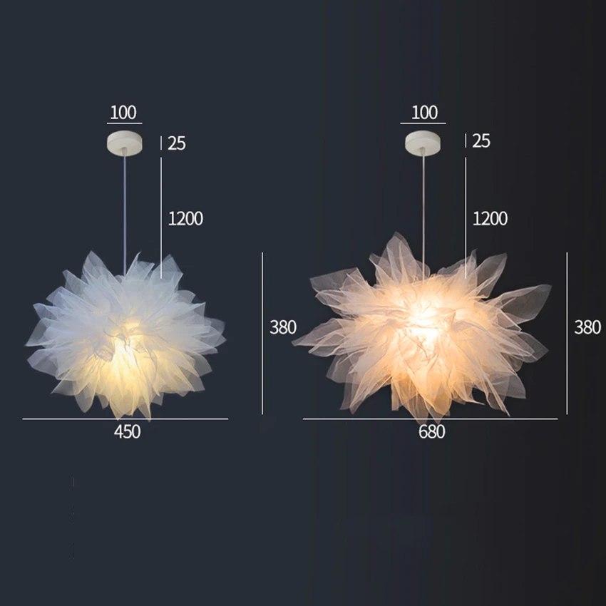 Nordic Romantic Lace Fabric Pendant Light Fixtures pendant lamp Led Hanging Lamp for Princess Living Room Bedroom Home Art Decor