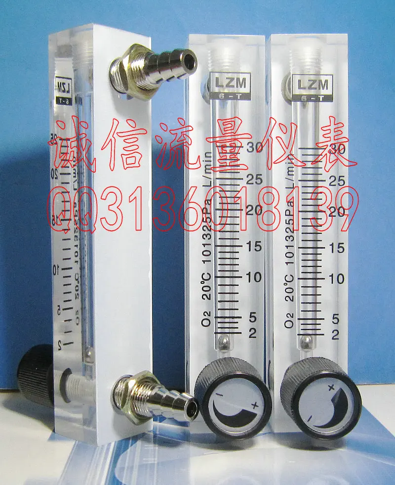 

LZM-6T O2 square bar adjustable small flowmeter 2~30L/min panel type oxygen flowmeter