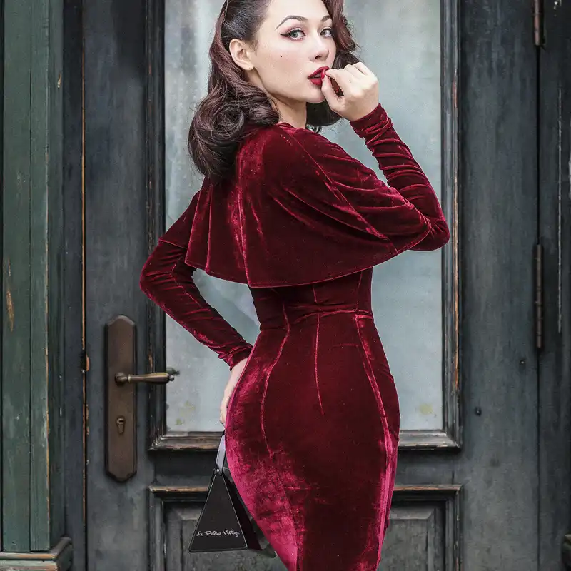 50s velvet dress