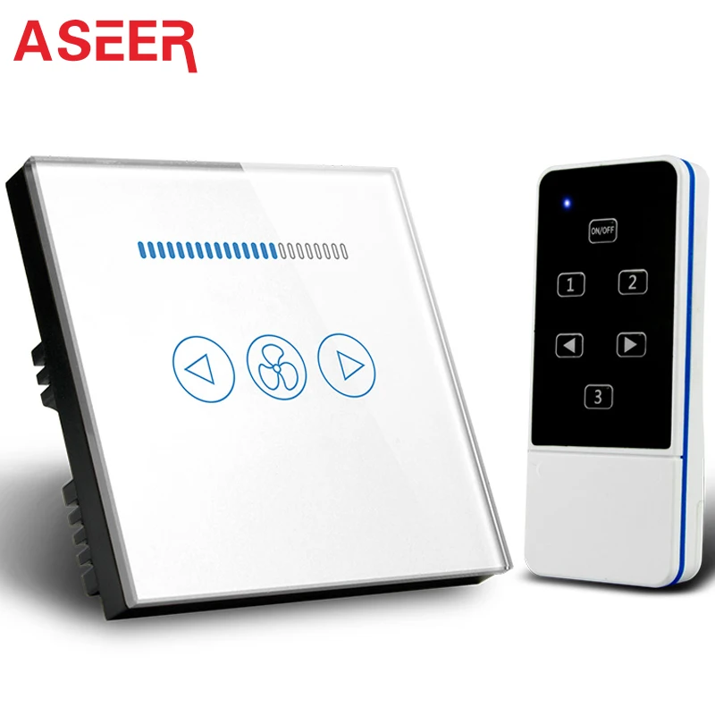 Us 24 42 52 Off Aseer Uk Standard Ceiling Fan Remote Control Switch With 3 Mode Speed Remote Control Wall Fan Switch Temperecrystal Glass Panel In