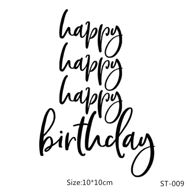 

AZSG Happy Birthday Letter Clear Stamps/Seals For DIY Scrapbooking/Card Making/Album Decorative Silicone Stamp Crafts