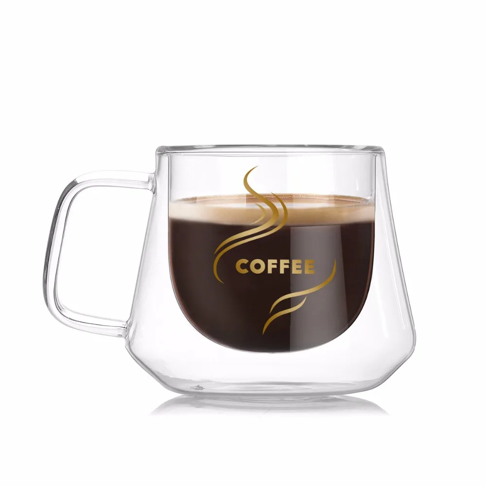 200ML European double layer coffee mug Creative diamond shape