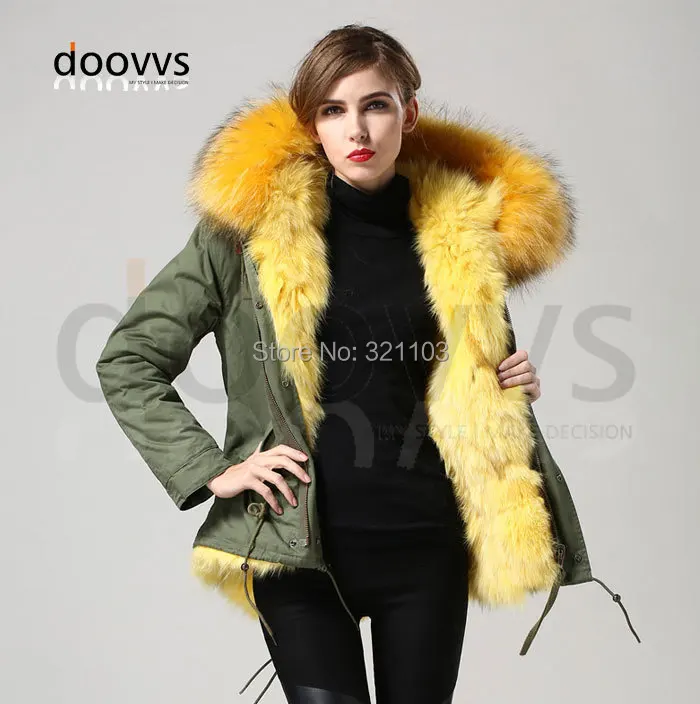 Новая Теплая женская зимняя верхняя одежда желтый женский настоящий пуховик с мехом лисы куртка с капюшоном пальто