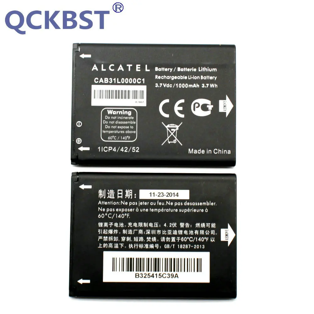 Аккумулятор QCKBST CAB31L0000C1 CAB31L0000C2 1000 мАч для Alcatel i808 TCL T66 A890 код