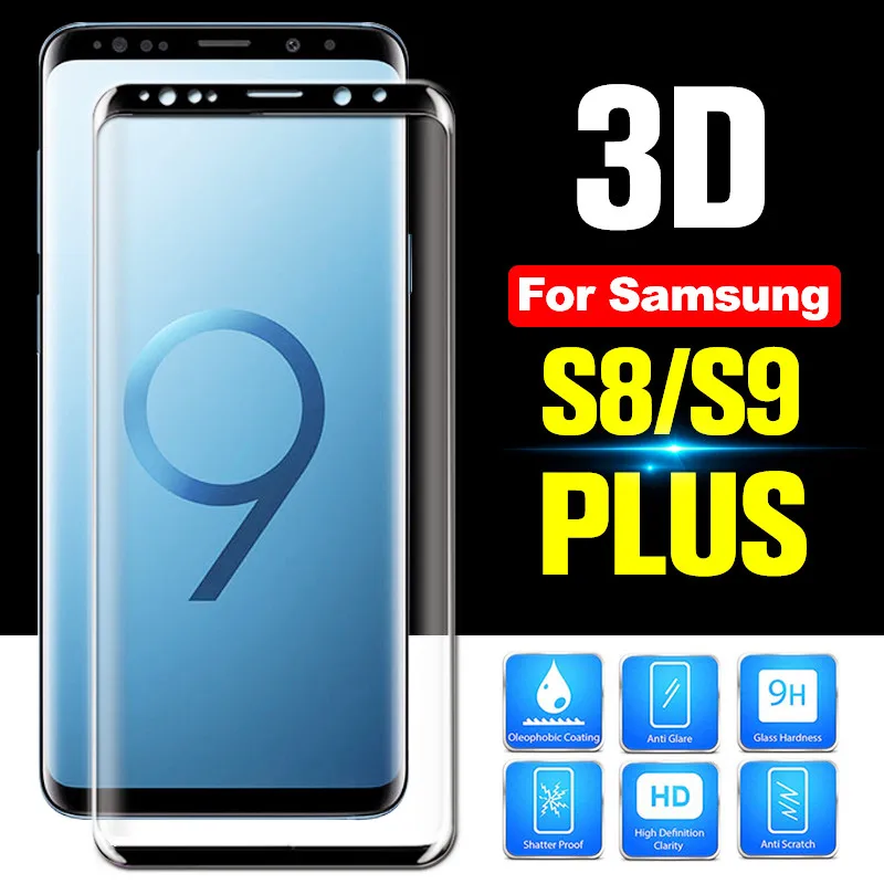 

3D Protective glass on for Samsung galaxy s9 plus screen protector s8 9s 8s tempered glass film cam armor s8plus s9plus sheet 9H
