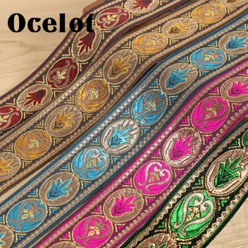 

7 Yards/lot Embroidery Ethnic Handmade Accessories Lace Ribbon Costume Curtain Laciness Jacquard Webbing Ribbon 3.3cm Width