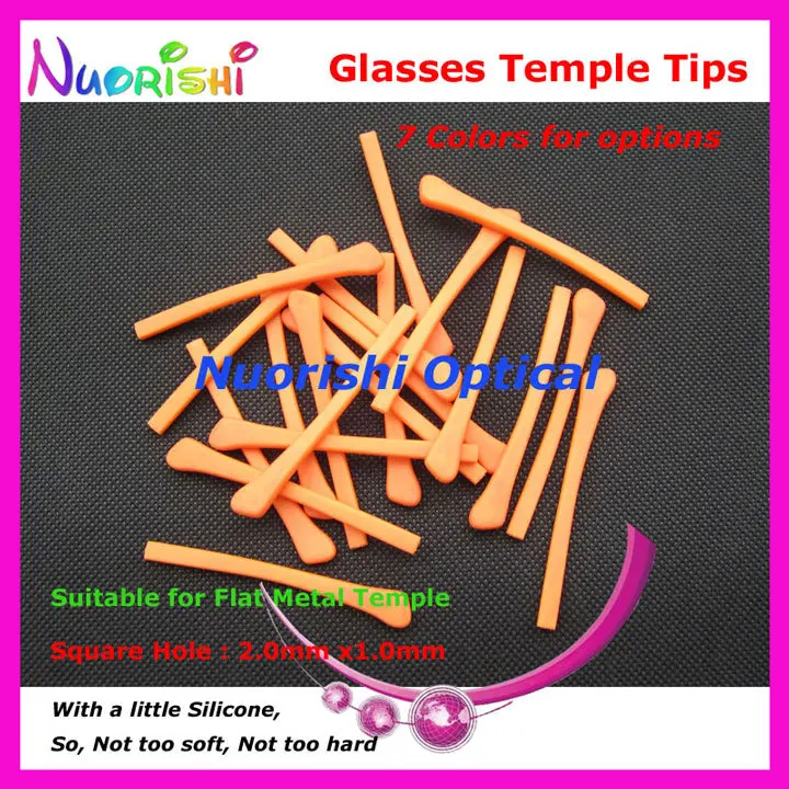 10 пар качественных резиновых очков, дужки для плоских металлических дужек, очки, дужки, колпачок T3500 - Цвет: Orange
