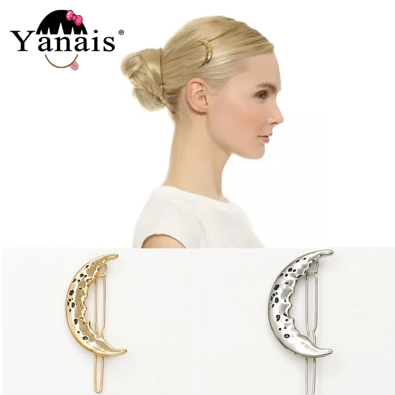 Fashion Woman Hair Accessories Moon Hair Clip Pin ...