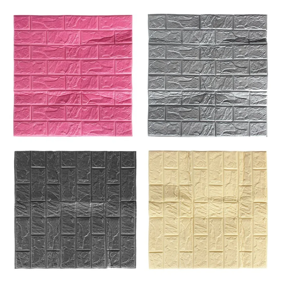 4 Colors 3D Brick Design Self adhesive Wallpaper Vinyl Wall Covering