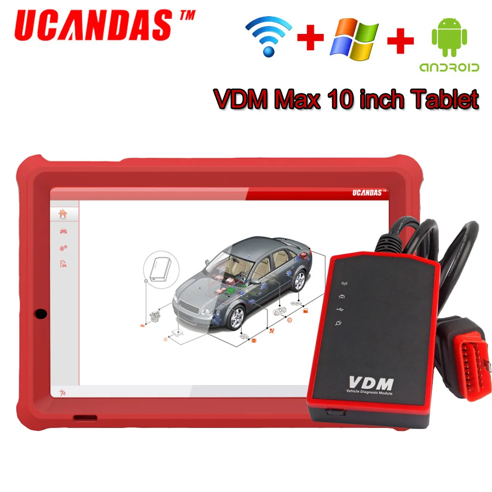 

UCANDAS VDM Max WiFi OBD2 Auto Diagnostic Full system Easydiag Car Diagnostic 10 inch Tablet Automotive Scanner Tool Free Update