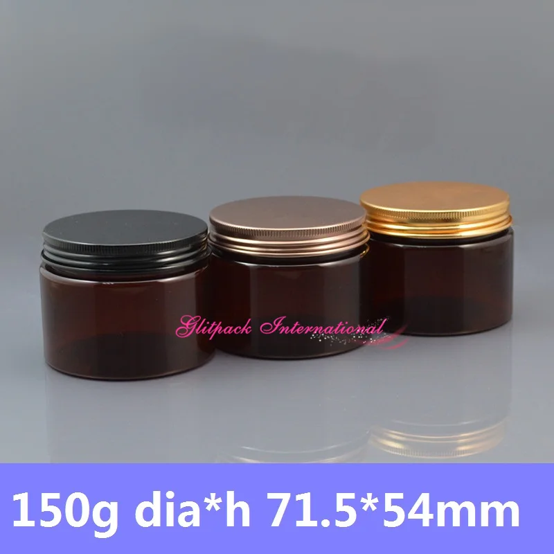 30pcs/lot 150g 71.5*54mm Amber Jar cosmetic packaging uk 5oz plastic