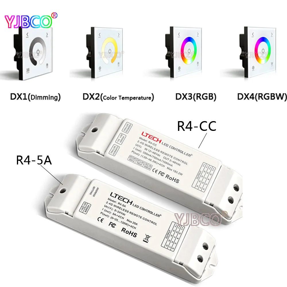 

DX1/DX2/DX3/DX4 AC110V-240V 2.4G Wireless dimming CT RGBW touch panel wall mounted LED dimmer control DMX512 LED strip