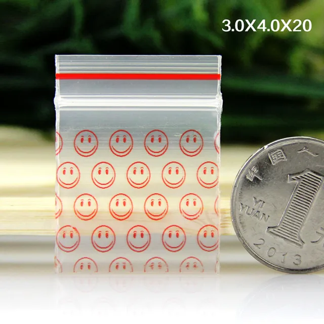 100pcs Mini Zip lock Bags Plastic Packaging Bags Small Plastic Zipper