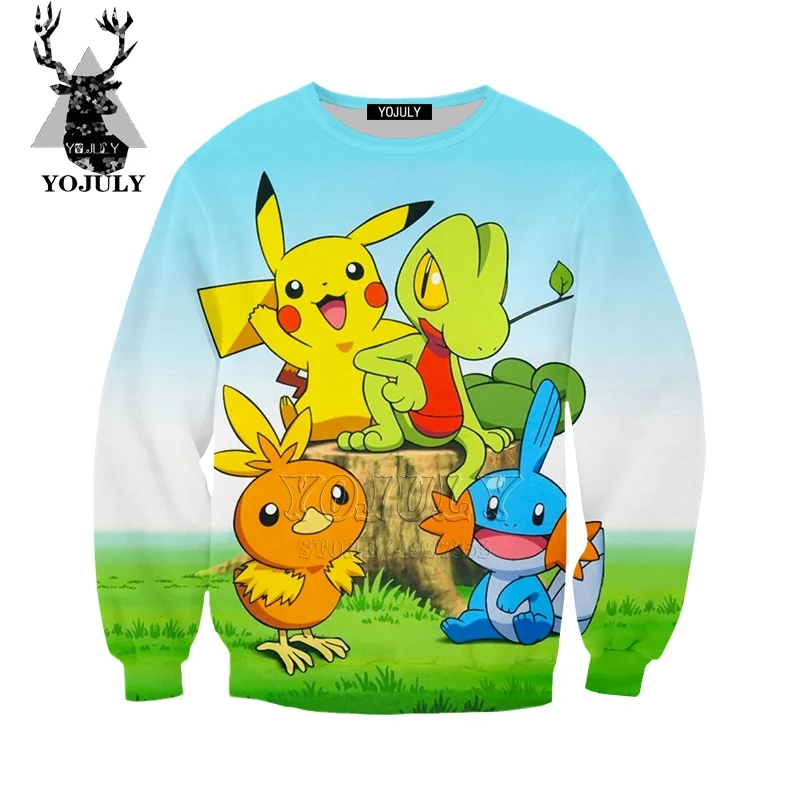 

YOJULY Pikachu Anime harajuku Baby Boys Girls Teens 3d print t shirt/Shorts/Sweatshirt Six styles Fashion kids Clothes modis X92