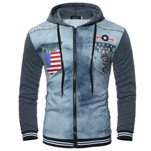 

2018 New Fashion Long sleeve Men Sudaderas Hombre Hip Hop Mens zipper Hoodie Cardigan Sweatshirt printing Slim Men Hoody coat