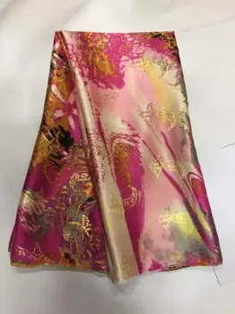 

5 Yards/pc Beautiful colorful silk lace fabric with gold silk embroidery african velvet lace for dress JS4-1