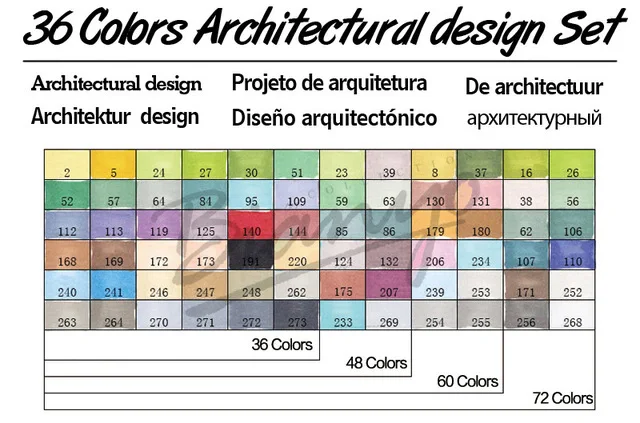 36 architectural set FINECOLOUR двуглавый Эскиз маркер ручка на спиртовой основе искусство 36 48 60 72 цвета живопись набор манга Рисование дизайн поставки - Цвет: 36 architectural set