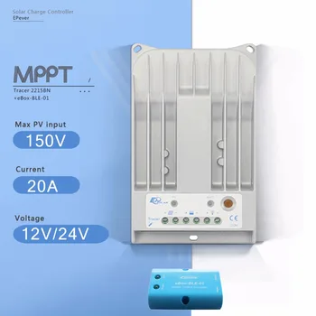 

Tracer 2215BN with EBOX-BLE MPPT 20A Solar Charge Controller 12V 24V Auto Solar Panel Battery Charge Regulator and PV Regulator