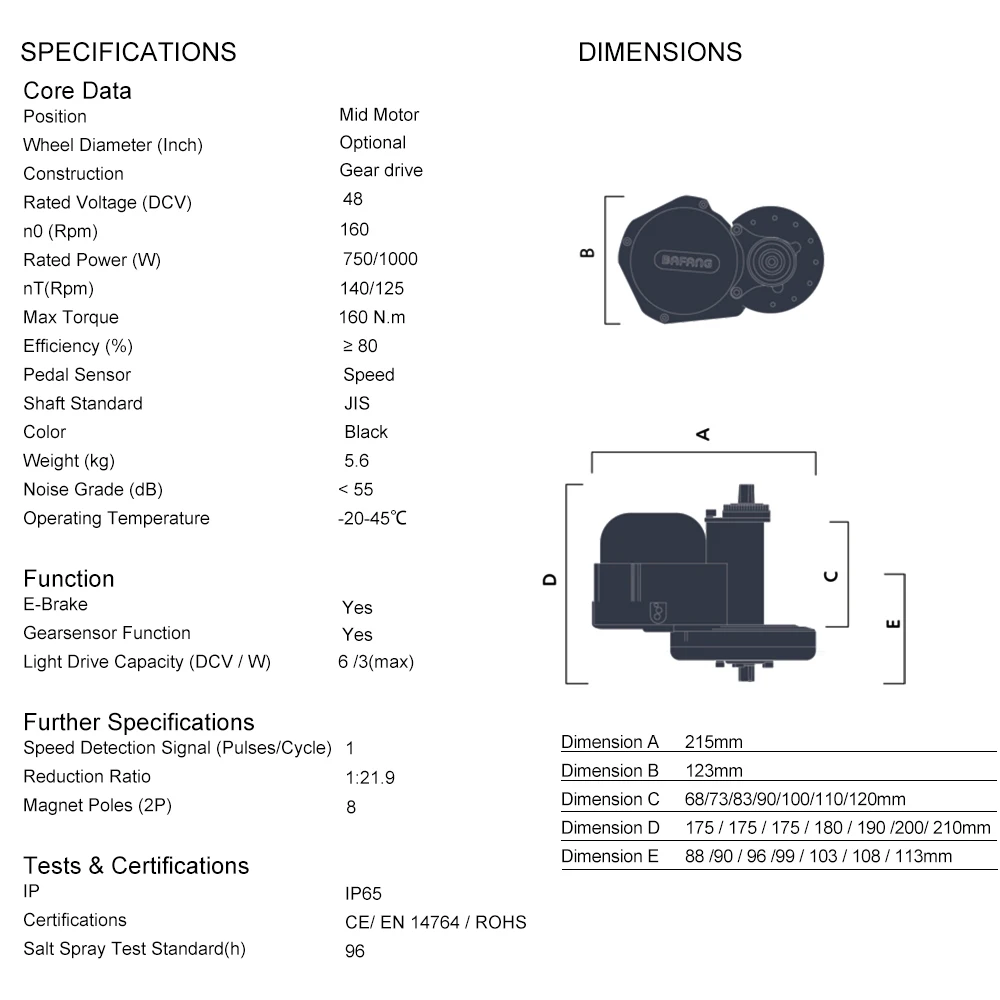 Excellent Ebike Bafang Mid Motor BBSHD 48V 1000W Electric Bicycle Conversion Drive Display Kits BB 100MM 120 MM E-bike Powerful Parts 9