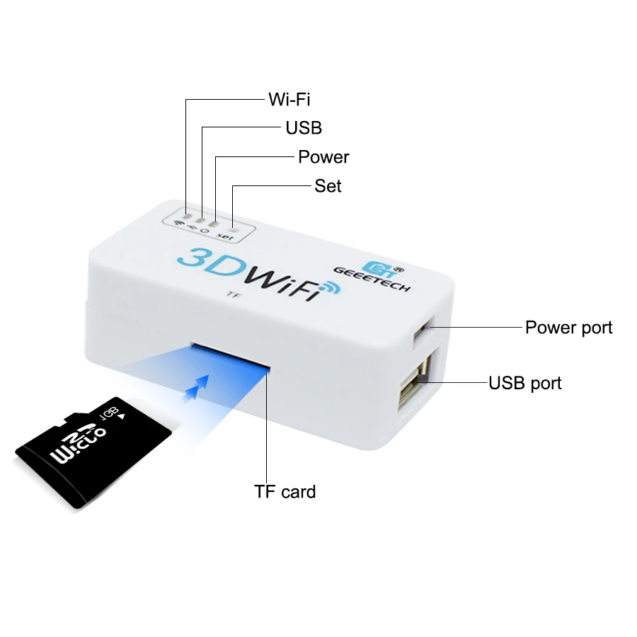 Geeetech 3D WiFi модуль части и аксессуары для 3d принтера с tf-картой USB2.0 Поддержка беспроводной для большинства популярных 3d принтеров s