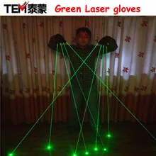 Free Shipping Green Laser Gloves With 4pcs 532nm 80mW Laser LED Stage Gloves Luminous Gloves For